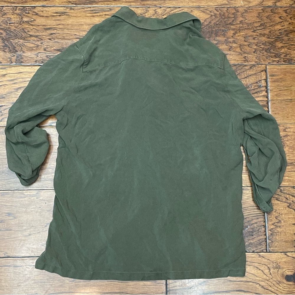 Ralph Lauren Olive Green Silk Blouse - Picture 3 of 4